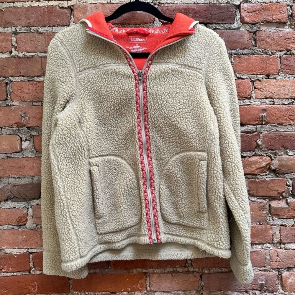 LL Bean Sherpa Zip Up Jacket